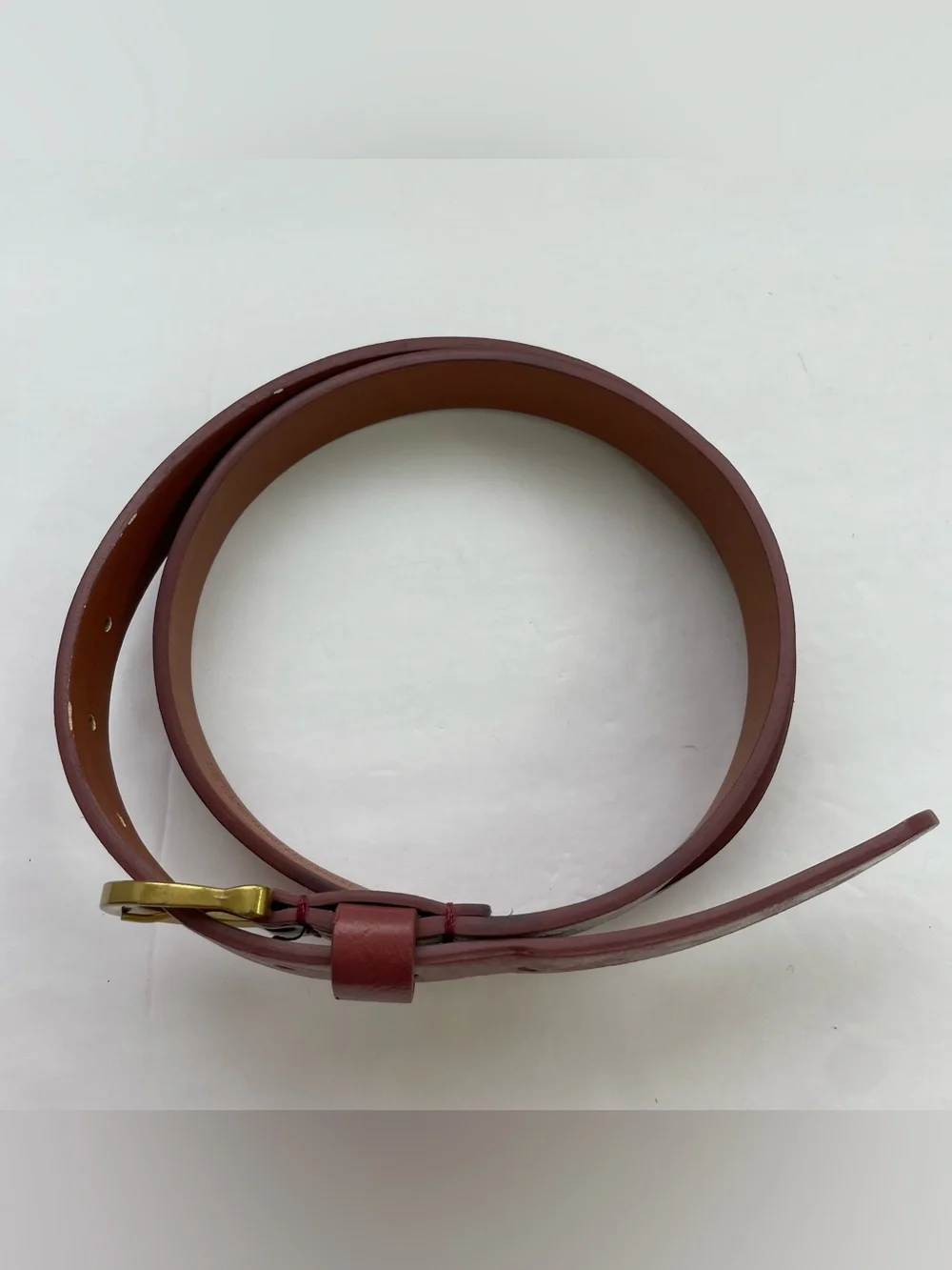 Women's Deep Berry Vegan Leather Belt with‎ Gold-Tone Buckle